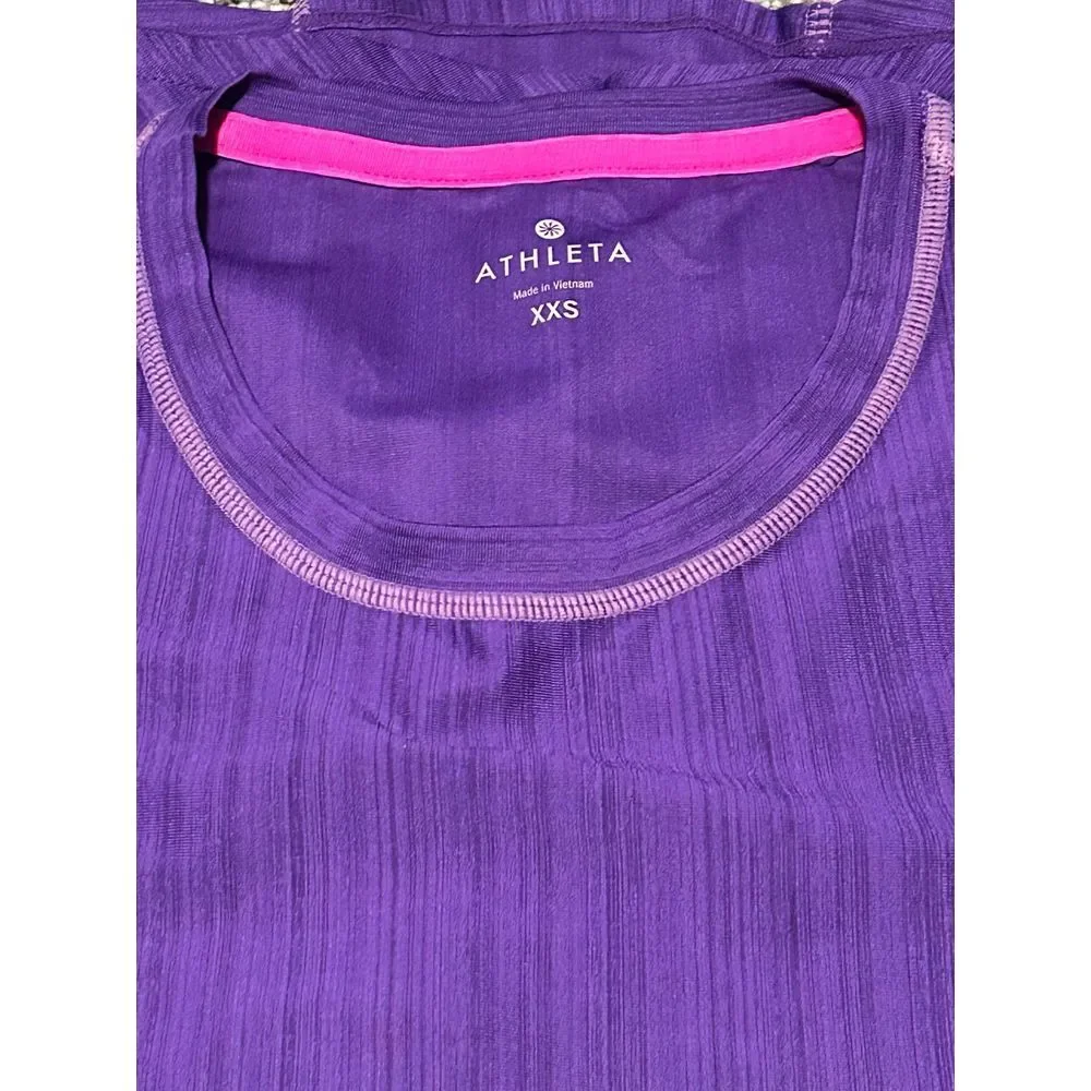 Athleta XXS shirt top‎ t purple exercise workout D22